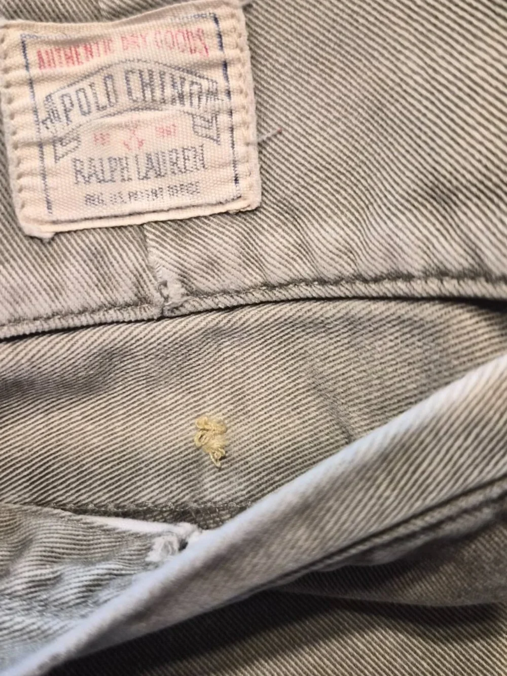 Vintage Polo Ralph Lauren Mens Chino Pants 34x30 Gray Made in USA No Button G769